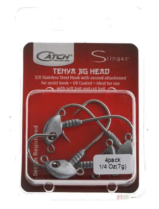 Catch Singaz Tenya Jig Heads 3/0 Pack 1/4oz lightweight jig heads for subtle presentations.