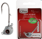 Catch Jig Catch Stingaz Tenya Jig Head with Assist Hook 3/8oz White Warrior Catch Stingaz Tenya Jig Head 3 Eighths Oz With Assist