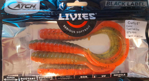 Catch Soft Bait Catch Livies Curly Tail 6in TomTom Glow