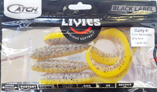 Catch Soft Bait Catch Livies Curly Tail Bait 6in Bananarama