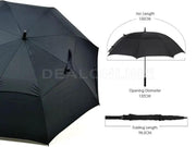 Navy Double-Canopy Umbrella Windproof 150CM Large Auto-Open +Cover by dealonline.co.nz