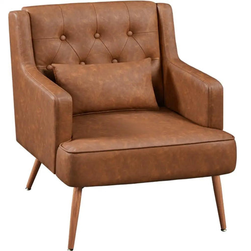 Yaheetech Button-Tufted PU Leather Accent Armchair Button-Tufted PU Leather Accent Armchair