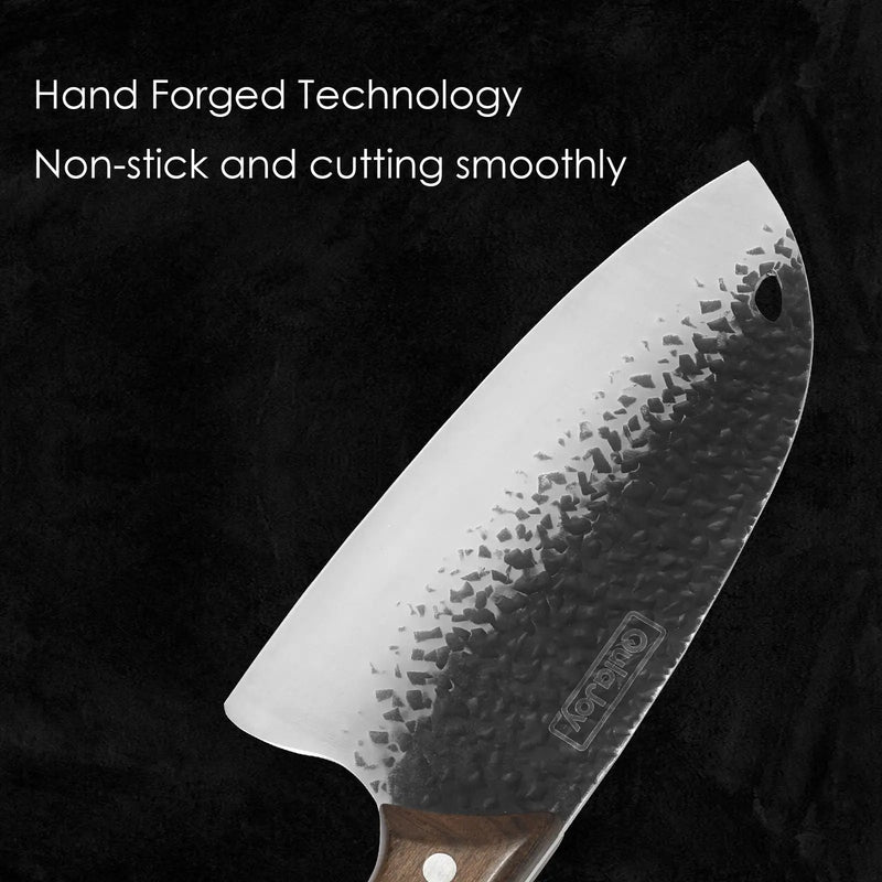 Qulajoy Meat Cleaver Knife - 7.3 Inch High Carbon Stainless Steel Butcher Knife For Meat Cutting Slicing Vegetables- Professional Chopper Knife For Home Kitchen Chef Knife - Serbian Chef Knife by China Dropship