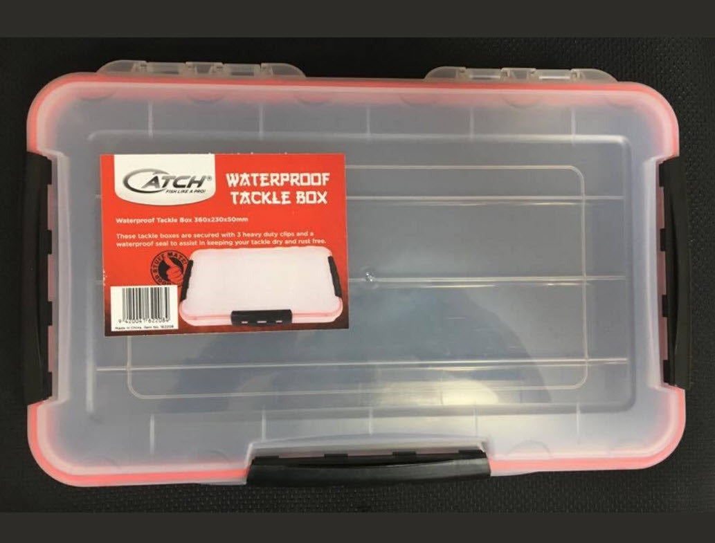 360mm x 230mm Waterproof Tackle Box - Catch - Action Outdoors Kiwi