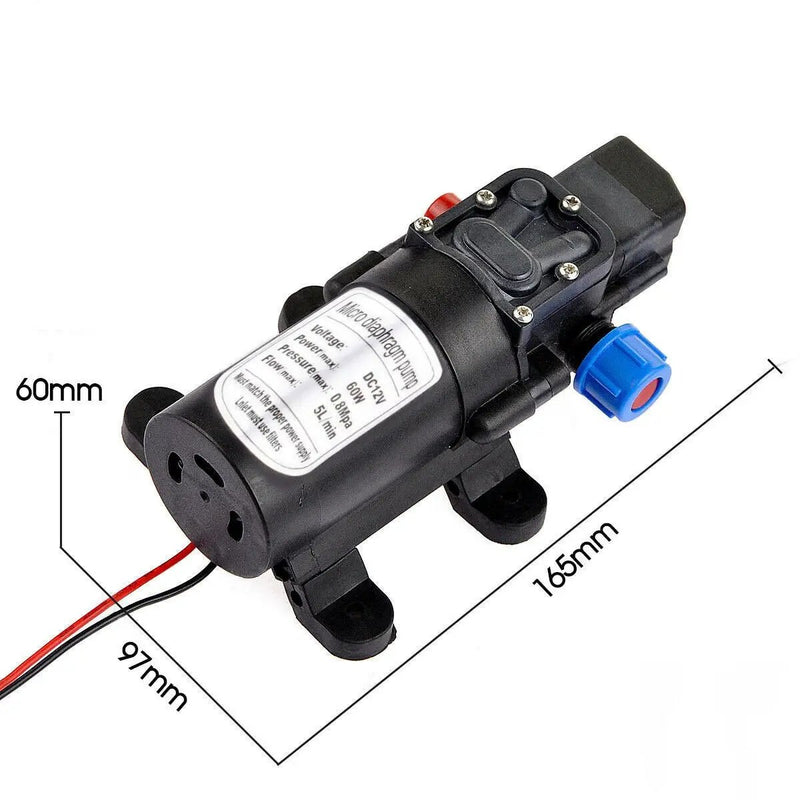 60W 12V 80PSI Water Pump High Pressure 5L/Min Self-Priming Caravan Camping Boat by salelink.co.nz