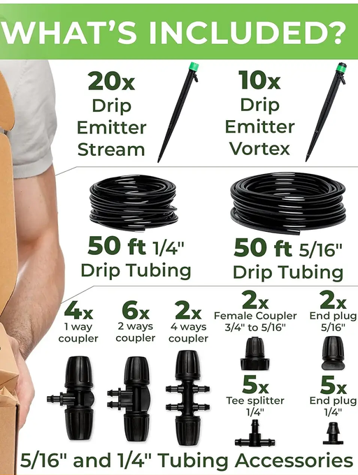 15m+15m Watering Drip Irrigation Hose Kit System by salelink.co.nz