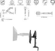 22''- 35'' Monitor Desk Mount Stand Full Motion Swivel Monitor Arm Gas Spring by salelink.co.nz