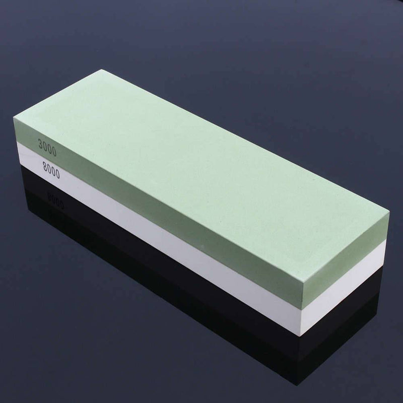 3000G and 8000 Grit Water Stone Double Sided on a reflective surface, showcasing its high-quality design.
