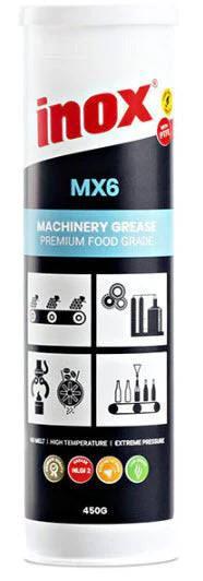 MX6 Inox Food Grade Machinery Grease - 450g product packaging with premium food-grade label.