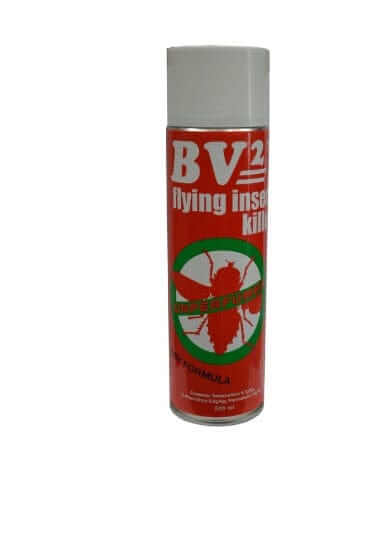 Flying Insect Killer - Aerosol 500ML BV2FLY product in red aerosol can designed for killing flying insects.