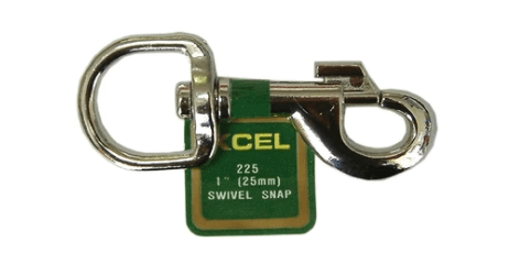 Swivel Eye Standard Xcel 225 1" Snaphook showing swivel eye and spring clasp detail.