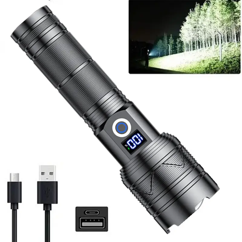 LED Torch Flashlight Light Rechargeable Camping Outdoor by salelink.co.nz