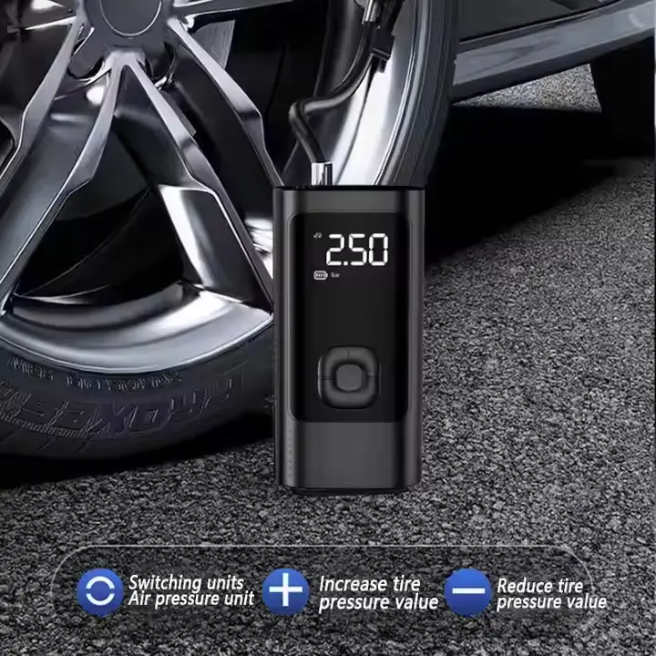 Portable Car Tyre Inflator Cordless Digital Air Compressor Rechargeable Air Pump by salelink.co.nz
