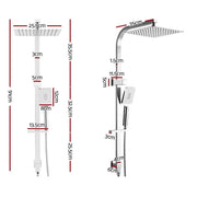 SportZone.co.nz Furniture > Bathroom > Shower Heads & Screens Cefito 10'' Rain Shower Head Set Handheld Square High Pressure Chrome Cefito 10'' Rain Shower Head Set Handheld Square High Pressure Chrome