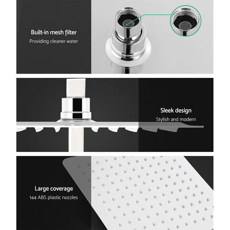 SportZone.co.nz Furniture > Bathroom > Shower Heads & Screens Cefito 10'' Rain Shower Head Set Handheld Square High Pressure Chrome Cefito 10'' Rain Shower Head Set Handheld Square High Pressure Chrome