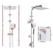 Cefito 10'' Rain Shower Head Set Handheld Square High Pressure Mixer Tap Chrome by SportZone.co.nz