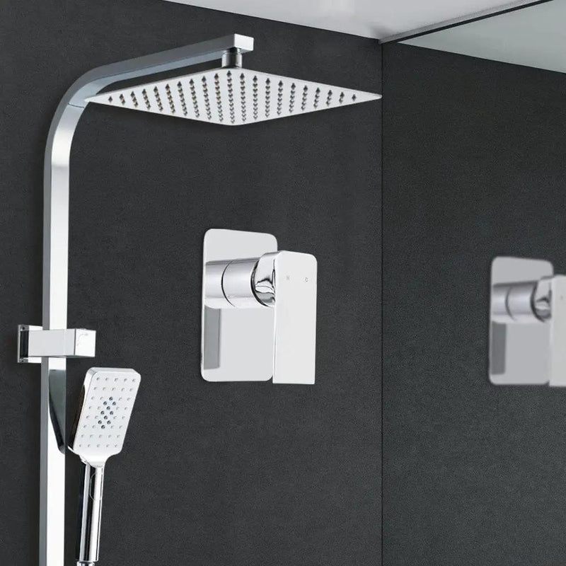 Cefito 10'' Rain Shower Head Set Handheld Square High Pressure Mixer Tap Chrome by SportZone.co.nz