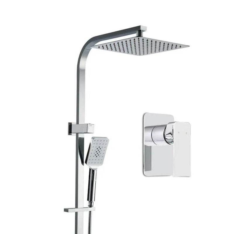 Cefito 10'' Rain Shower Head Set Handheld Square High Pressure Mixer Tap Chrome by SportZone.co.nz