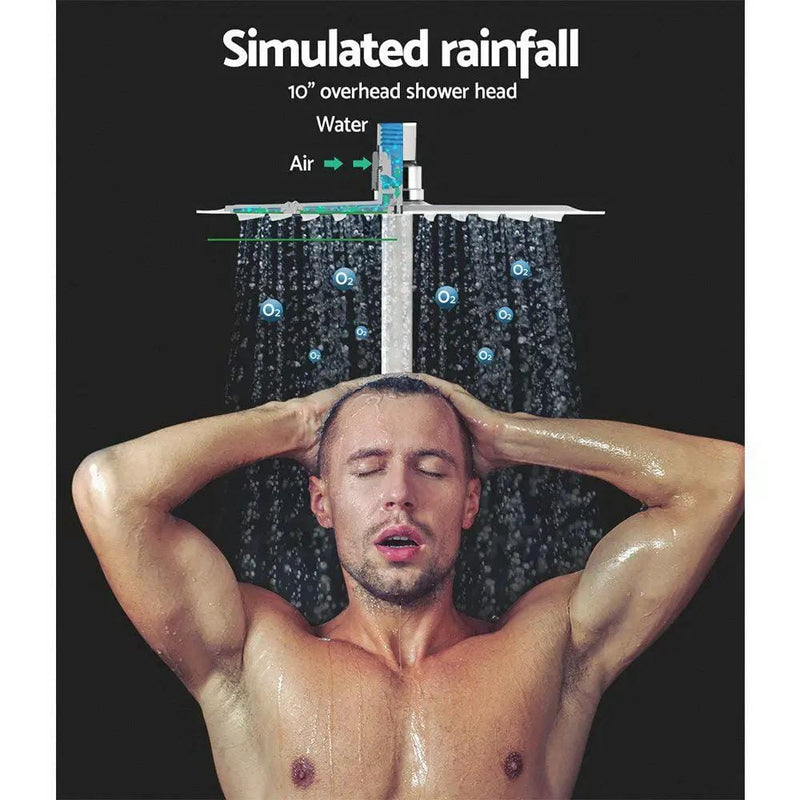 SportZone.co.nz Home & Garden > Bathroom Accessories > Shower Accessories Cefito 10'' Rain Shower Head Set Handheld Square High Pressure Twins Tap Chrome Cefito 10 Inch Rain Shower Head Set With Handheld