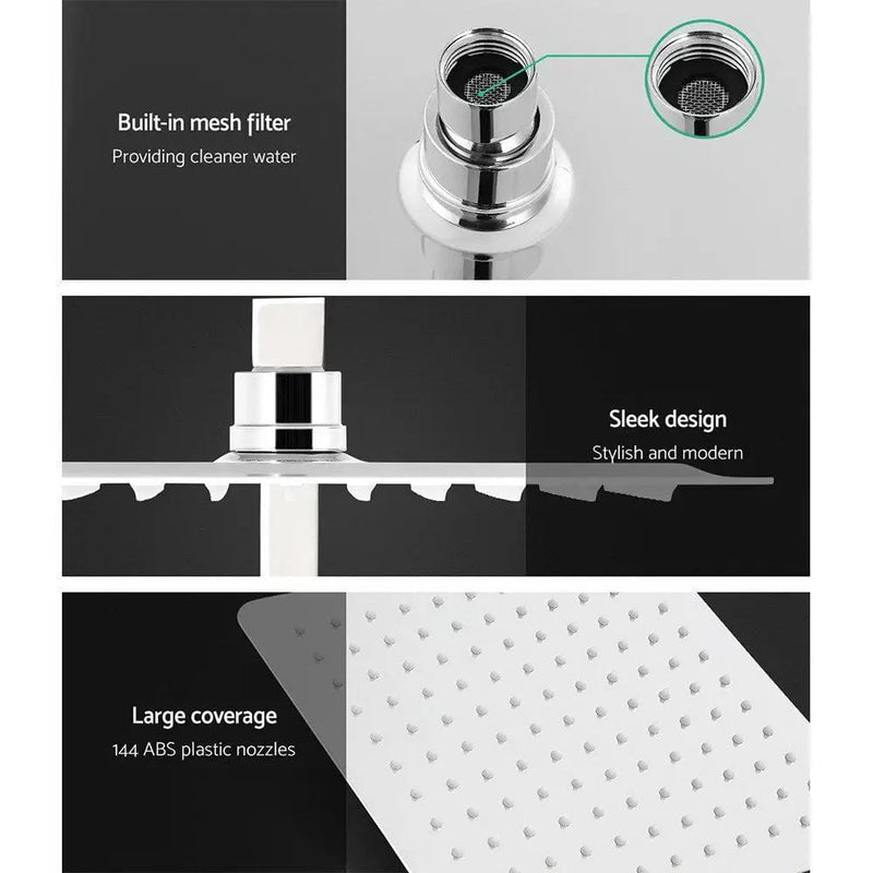 SportZone.co.nz Home & Garden > Bathroom Accessories > Shower Accessories Cefito 10'' Rain Shower Head Set Handheld Square High Pressure Twins Tap Chrome Cefito 10 Inch Rain Shower Head Set With Handheld
