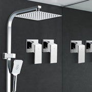 SportZone.co.nz Home & Garden > Bathroom Accessories > Shower Accessories Cefito 10'' Rain Shower Head Set Handheld Square High Pressure Twins Tap Chrome Cefito 10 Inch Rain Shower Head Set With Handheld