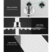 Cefito 10'' Rain Shower Head Set Handheld Square High Pressure Twins Tap Chrome by SportZone.co.nz