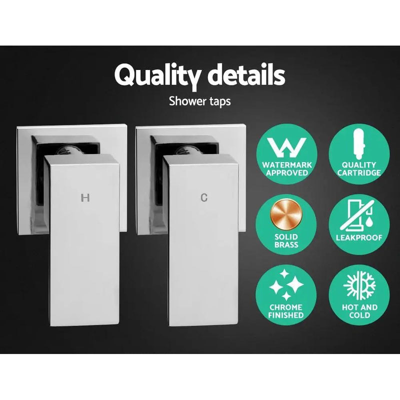 SportZone.co.nz Home & Garden > Bathroom Accessories > Shower Accessories Cefito 10'' Rain Shower Head Set Handheld Square High Pressure Twins Tap Chrome Cefito 10 Inch Rain Shower Head Set With Handheld