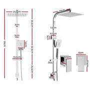 SportZone.co.nz Home & Garden > Bathroom Accessories > Shower Accessories Cefito 10'' Rain Shower Head Set Handheld Square High Pressure Twins Tap Chrome Cefito 10 Inch Rain Shower Head Set With Handheld