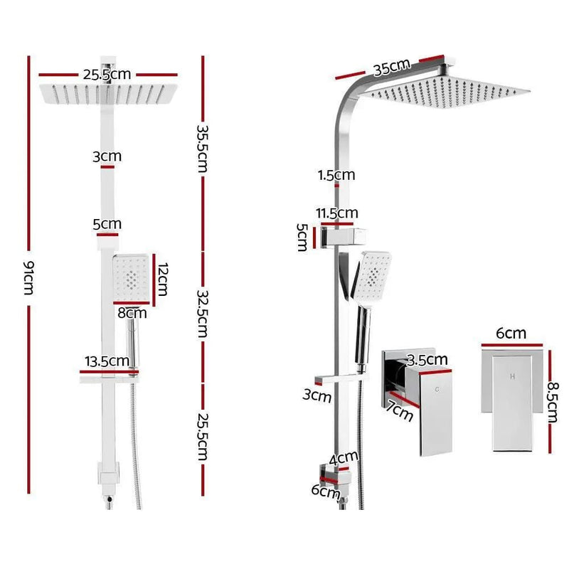 SportZone.co.nz Home & Garden > Bathroom Accessories > Shower Accessories Cefito 10'' Rain Shower Head Set Handheld Square High Pressure Twins Tap Chrome Cefito 10 Inch Rain Shower Head Set With Handheld