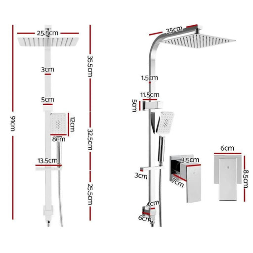 SportZone.co.nz Home & Garden > Bathroom Accessories > Shower Accessories Cefito 10'' Rain Shower Head Set Handheld Square High Pressure Twins Tap Chrome Cefito 10 Inch Rain Shower Head Set With Handheld