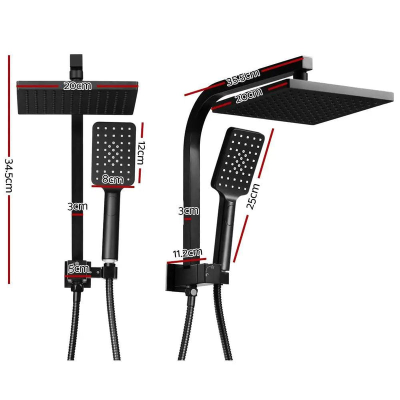SportZone.co.nz Home & Garden > Bathroom Accessories > Shower Accessories Cefito 8'' Rain Shower Head Set Handheld Square High Pressure Black Cefito 8'' Rain Shower Head Set Handheld Square High Pressure Black