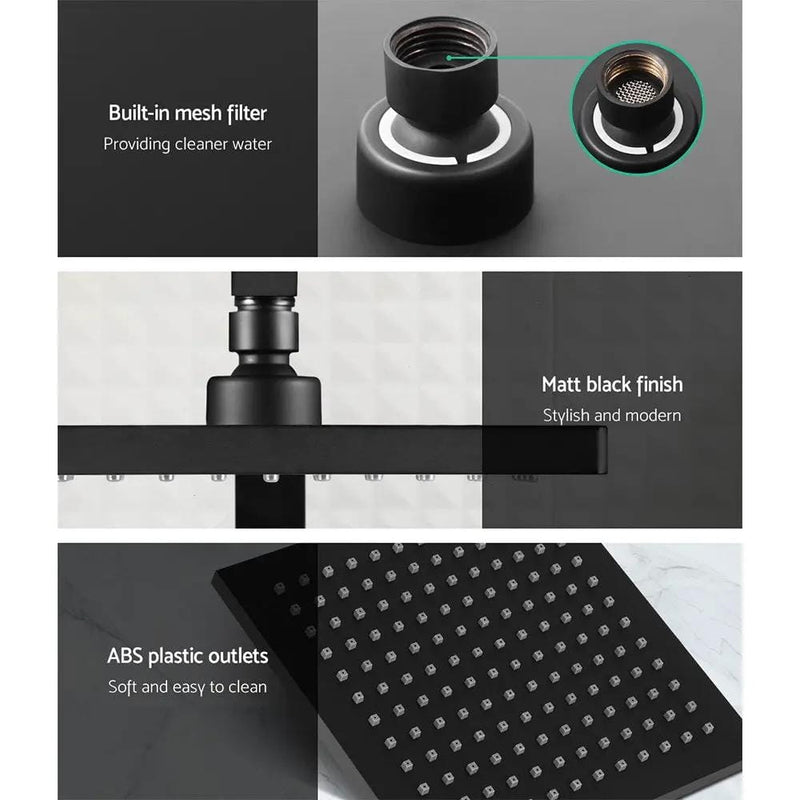 SportZone.co.nz Home & Garden > Bathroom Accessories > Shower Accessories Cefito 8'' Rain Shower Head Set Handheld Square High Pressure Black Cefito 8'' Rain Shower Head Set Handheld Square High Pressure Black