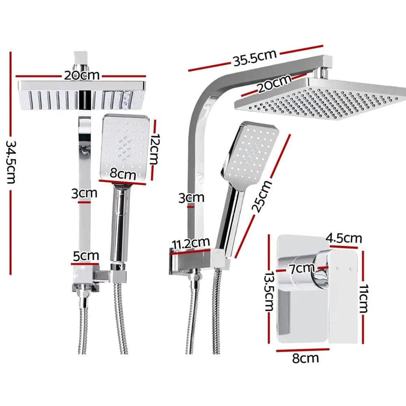 SportZone.co.nz Home & Garden > Bathroom Accessories Cefito 8'' Rain Shower Head Set Handheld Square High Pressure Mixer Tap Chrome Cefito 8'' Rain Shower Head Set Handheld Square High Pressure Mixer Tap Chrome