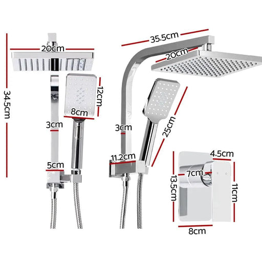 SportZone.co.nz Home & Garden > Bathroom Accessories Cefito 8'' Rain Shower Head Set Handheld Square High Pressure Mixer Tap Chrome Cefito 8'' Rain Shower Head Set Handheld Square High Pressure Mixer Tap Chrome