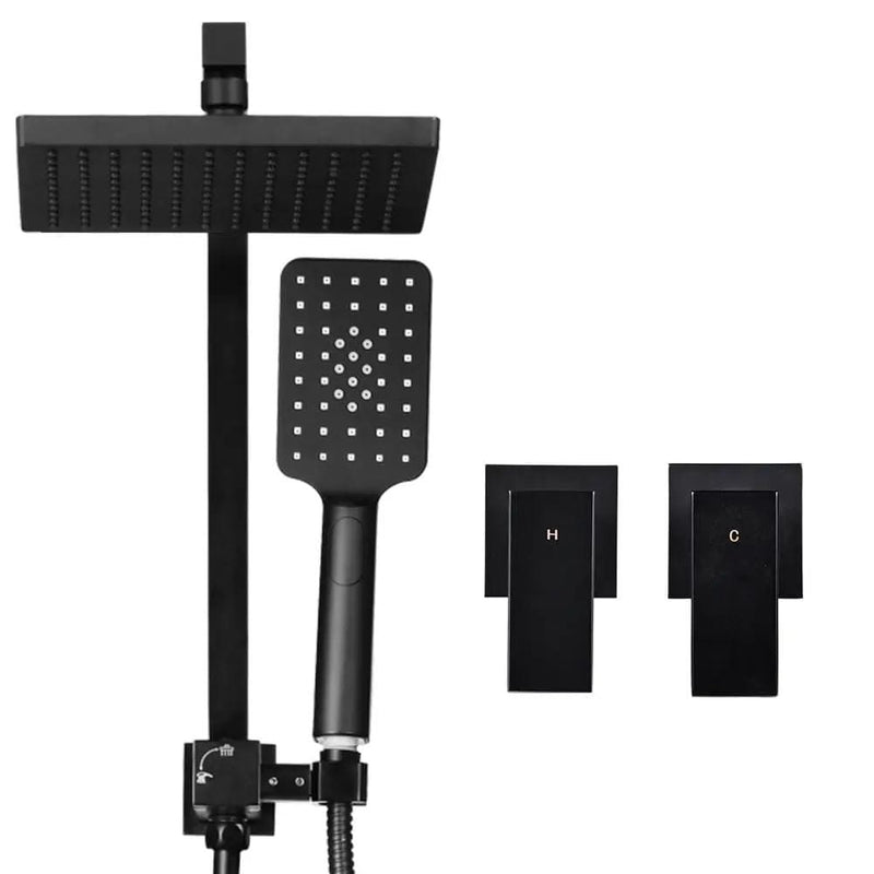 SportZone.co.nz Home & Garden > Bathroom Accessories Cefito 8'' Rain Shower Head Set Handheld Square High Pressure Twins Tap Black Cefito 8'' Rain Shower Head Set Handheld Square High Pressure Twins Tap Black