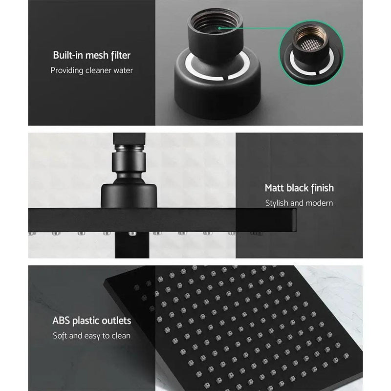 SportZone.co.nz Home & Garden > Bathroom Accessories Cefito 8'' Rain Shower Head Set Handheld Square High Pressure Twins Tap Black Cefito 8'' Rain Shower Head Set Handheld Square High Pressure Twins Tap Black