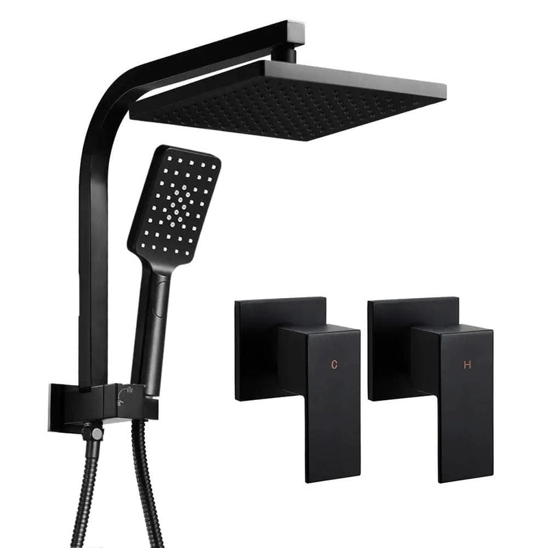SportZone.co.nz Home & Garden > Bathroom Accessories Cefito 8'' Rain Shower Head Set Handheld Square High Pressure Twins Tap Black Cefito 8'' Rain Shower Head Set Handheld Square High Pressure Twins Tap Black