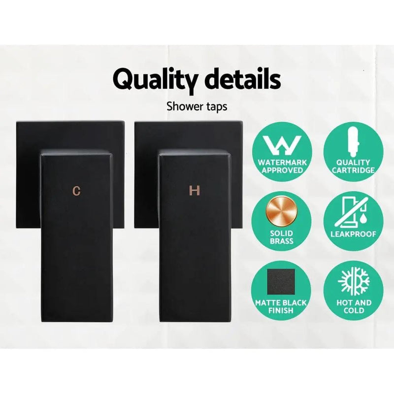 SportZone.co.nz Home & Garden > Bathroom Accessories Cefito 8'' Rain Shower Head Set Handheld Square High Pressure Twins Tap Black Cefito 8'' Rain Shower Head Set Handheld Square High Pressure Twins Tap Black