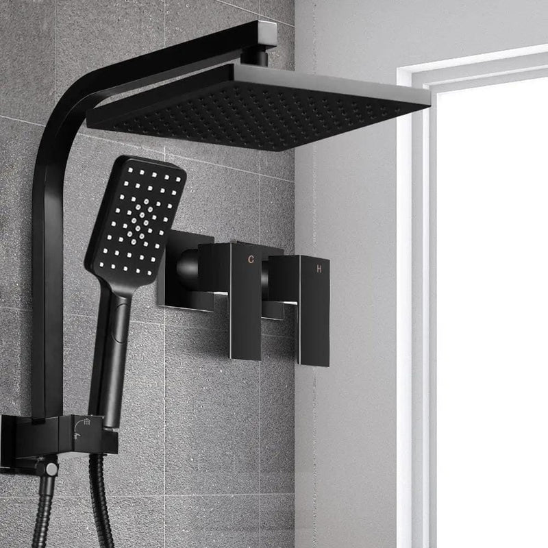 SportZone.co.nz Home & Garden > Bathroom Accessories Cefito 8'' Rain Shower Head Set Handheld Square High Pressure Twins Tap Black Cefito 8'' Rain Shower Head Set Handheld Square High Pressure Twins Tap Black