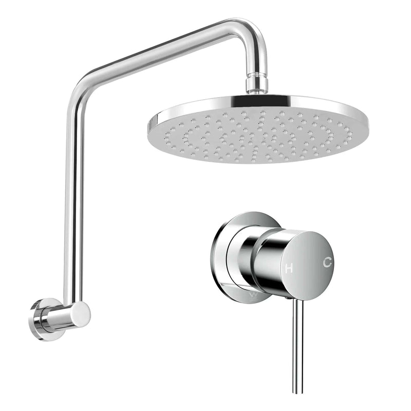 SportZone.co.nz Furniture > Bathroom > Shower Heads & Screens Cefito 9'' Rain Overhead Swivel Shower Head with Wall Bathroom Mixer Silver Cefito 9'' Rain Overhead Swivel Shower Head with Wall Bathroom Mixer Silver