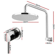 SportZone.co.nz Furniture > Bathroom > Shower Heads & Screens Cefito 9'' Rain Overhead Swivel Shower Head with Wall Bathroom Mixer Silver Cefito 9'' Rain Overhead Swivel Shower Head with Wall Bathroom Mixer Silver