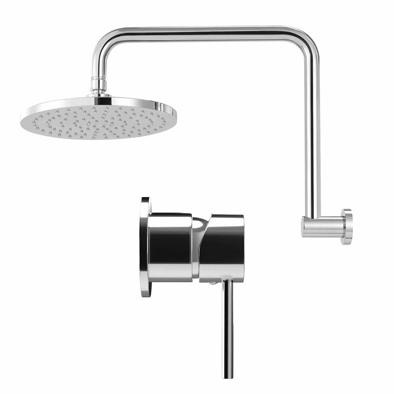 SportZone.co.nz Furniture > Bathroom > Shower Heads & Screens Cefito 9'' Rain Overhead Swivel Shower Head with Wall Bathroom Mixer Silver Cefito 9'' Rain Overhead Swivel Shower Head with Wall Bathroom Mixer Silver