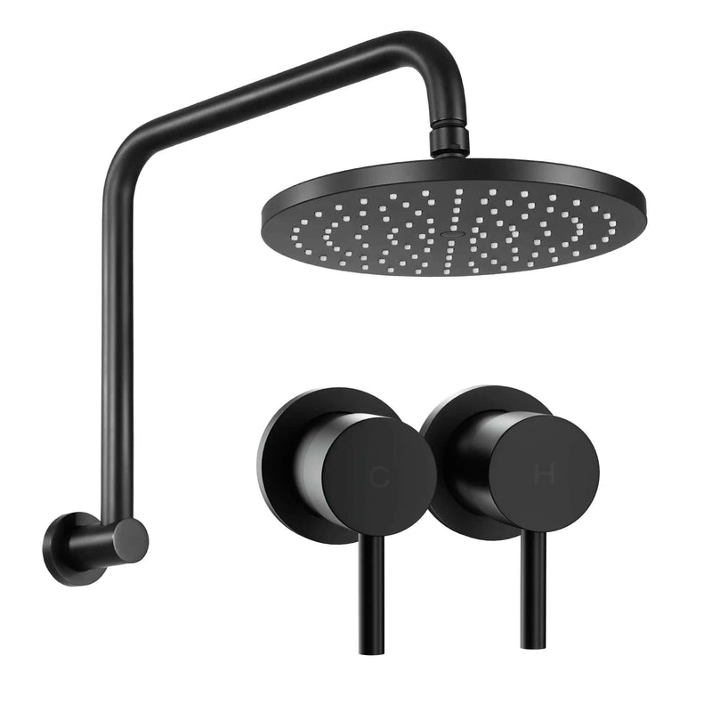 SportZone.co.nz Furniture > Bathroom > Shower Heads & Screens Cefito 9'' Rain Overhead Swivel Shower Head with Wall Twin Swivel Bathroom Tap Cefito 9'' Rain Overhead Swivel Shower Head with Wall Twin Swivel Bathroom Tap