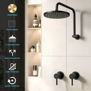 SportZone.co.nz Furniture > Bathroom > Shower Heads & Screens Cefito 9'' Rain Overhead Swivel Shower Head with Wall Twin Swivel Bathroom Tap Cefito 9'' Rain Overhead Swivel Shower Head with Wall Twin Swivel Bathroom Tap