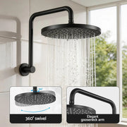 SportZone.co.nz Furniture > Bathroom > Shower Heads & Screens Cefito 9'' Rain Overhead Swivel Shower Head with Wall Twin Swivel Bathroom Tap Cefito 9'' Rain Overhead Swivel Shower Head with Wall Twin Swivel Bathroom Tap