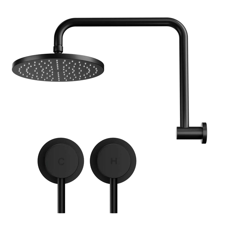 SportZone.co.nz Furniture > Bathroom > Shower Heads & Screens Cefito 9'' Rain Overhead Swivel Shower Head with Wall Twin Swivel Bathroom Tap Cefito 9'' Rain Overhead Swivel Shower Head with Wall Twin Swivel Bathroom Tap