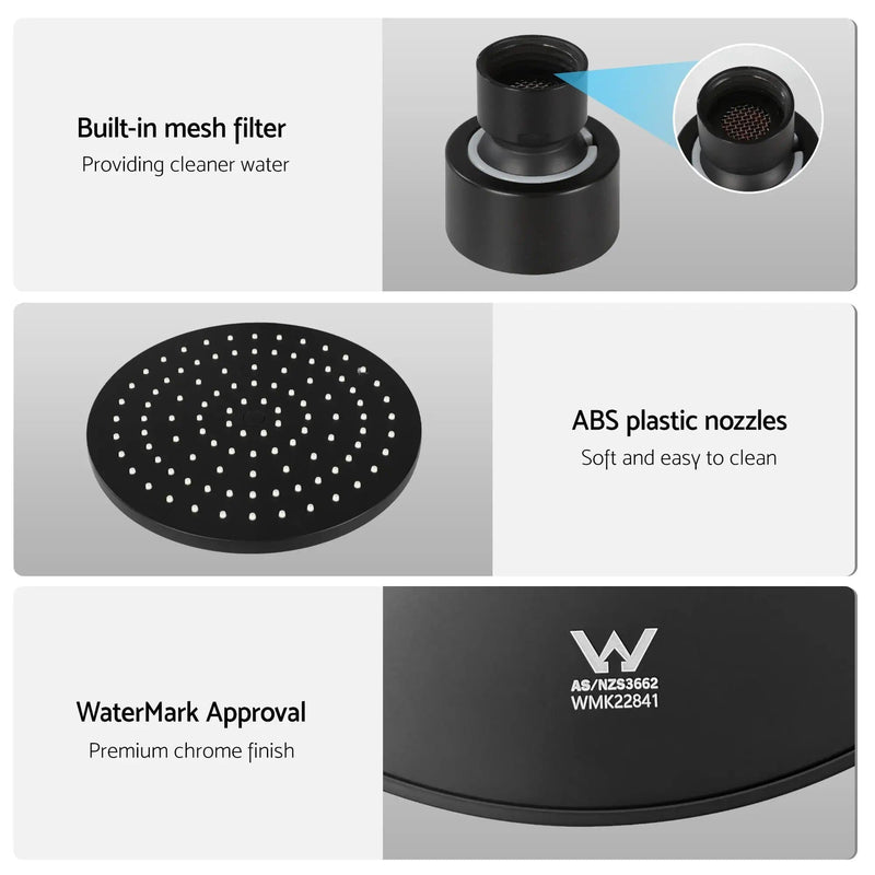 SportZone.co.nz Furniture > Bathroom > Shower Heads & Screens Cefito 9'' Rain Overhead Swivel Shower Head with Wall Twin Swivel Bathroom Tap Cefito 9'' Rain Overhead Swivel Shower Head with Wall Twin Swivel Bathroom Tap