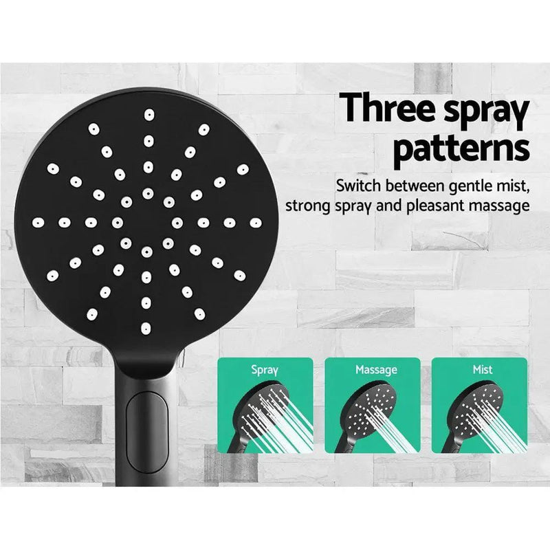 SportZone.co.nz Home & Garden > Bathroom Accessories Cefito 9'' Rain Shower Head Set Handheld Round High Pressure Black Cefito 9 Inch Rain Shower Head Set With Handheld Black