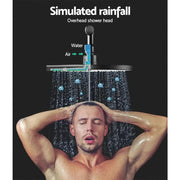 SportZone.co.nz Home & Garden > Bathroom Accessories Cefito 9'' Rain Shower Head Set Handheld Round High Pressure Black Cefito 9 Inch Rain Shower Head Set With Handheld Black