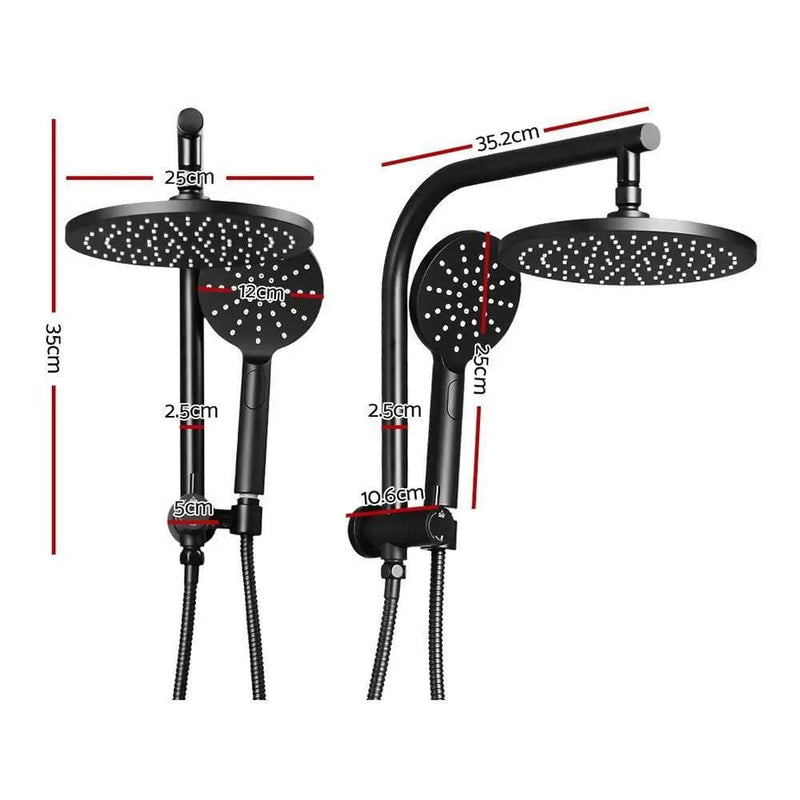 SportZone.co.nz Home & Garden > Bathroom Accessories Cefito 9'' Rain Shower Head Set Handheld Round High Pressure Black Cefito 9 Inch Rain Shower Head Set With Handheld Black